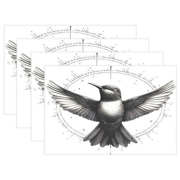 Ryvnso Placemats Set of 4 Artistic Bird Dining Mats Heat-Resistant Non-Slip Washable Table Mat