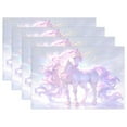 thumbnail image 1 of Ryvnso Placemats Set of 4 Beautiful Unicorn Dining Mats Heat-Resistant Non-Slip Washable Table Mat, 1 of 8