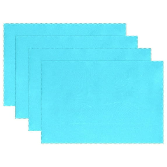 Ryvnso Placemats Set of 4 Blue Color Dining Mats Heat-Resistant Non-Slip Washable Table Mat