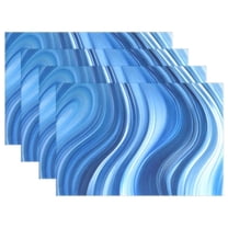 Ryvnso Placemats Set of 4 Blue Liquid Dining Mats Heat-Resistant Non-Slip Washable Table Mat