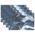 thumbnail image 1 of Ryvnso Placemats Set of 4 Blue Marble Dining Mats Heat-Resistant Non-Slip Washable Table Mat, 1 of 8