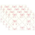 thumbnail image 1 of Ryvnso Placemats Set of 4 Bows Checkered Dining Mats Heat-Resistant Non-Slip Washable Table Mat, 1 of 8