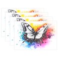 thumbnail image 1 of Ryvnso Placemats Set of 4 Butterfly Watercolor Dining Mats Heat-Resistant Non-Slip Washable Table Mat, 1 of 8