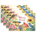 thumbnail image 1 of Ryvnso Placemats Set of 4 Cardinal Bird Sunflowers Dining Mats Heat-Resistant Non-Slip Washable Table Mat, 1 of 8