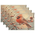 thumbnail image 1 of Ryvnso Placemats Set of 4 Cardinal Winter Dining Mats Heat-Resistant Non-Slip Washable Table Mat, 1 of 8