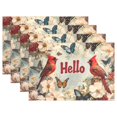 thumbnail image 1 of Ryvnso Placemats Set of 4 Cardinal with Hello Dining Mats Heat-Resistant Non-Slip Washable Table Mat, 1 of 8
