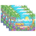 thumbnail image 1 of Ryvnso Placemats Set of 4 Cartoon Summer Beach Dining Mats Heat-Resistant Non-Slip Washable Table Mat, 1 of 8