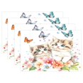 thumbnail image 1 of Ryvnso Placemats Set of 4 Cats Flower Butterfly Dining Mats Heat-Resistant Non-Slip Washable Table Mat, 1 of 8