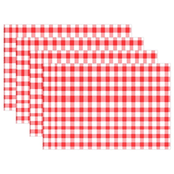 Ryvnso Placemats Set of 4 Checkered Grid-d3 Dining Mats Heat-Resistant Non-Slip Washable Table Mat