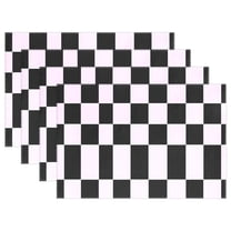 Ryvnso Placemats Set of 4 Checkered Print Dining Mats Heat-Resistant Non-Slip Washable Table Mat