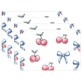 thumbnail image 1 of Ryvnso Placemats Set of 4 Cherry Bow Dining Mats Heat-Resistant Non-Slip Washable Table Mat, 1 of 8