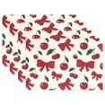 thumbnail image 1 of Ryvnso Placemats Set of 4 Cherry Fruits Bow Dining Mats Heat-Resistant Non-Slip Washable Table Mat, 1 of 8