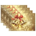 thumbnail image 1 of Ryvnso Placemats Set of 4 Christmas Bells Snowflakes Dining Mats Heat-Resistant Non-Slip Washable Table Mat, 1 of 8