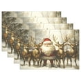 thumbnail image 1 of Ryvnso Placemats Set of 4 Christmas Santa Claus Deers in Forest Dining Mats Heat-Resistant Non-Slip Washable Table Mat, 1 of 8