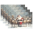 thumbnail image 1 of Ryvnso Placemats Set of 4 Christmas Santa Claus and Deers Dining Mats Heat-Resistant Non-Slip Washable Table Mat, 1 of 8