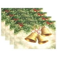 thumbnail image 1 of Ryvnso Placemats Set of 4 Christmas with Bells Dining Mats Heat-Resistant Non-Slip Washable Table Mat, 1 of 8