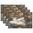 thumbnail image 1 of Ryvnso Placemats Set of 4 Dream Cat Christmas Dining Mats Heat-Resistant Non-Slip Washable Table Mat, 1 of 8