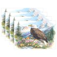 thumbnail image 1 of Ryvnso Placemats Set of 4 Eagle Watercolor View Dining Mats Heat-Resistant Non-Slip Washable Table Mat, 1 of 8