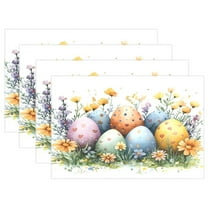 Ryvnso Placemats Set of 4 Eggs Dining Mats Heat-Resistant Non-Slip Washable Table Mat