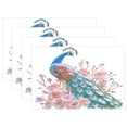 thumbnail image 1 of Ryvnso Placemats Set of 4 Flower Peacock Dining Mats Heat-Resistant Non-Slip Washable Table Mat, 1 of 8