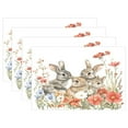 thumbnail image 1 of Ryvnso Placemats Set of 4 Flowers Bunny Dining Mats Heat-Resistant Non-Slip Washable Table Mat, 1 of 8