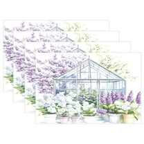 Ryvnso Placemats Set of 4 Flowers Lavender Dining Mats Heat-Resistant Non-Slip Washable Table Mat
