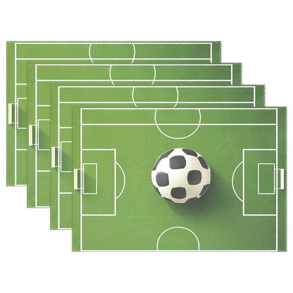 Ryvnso Placemats Set of 4 Football Field Dining Mats Heat-Resistant Non-Slip Washable Table Mat