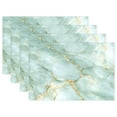 thumbnail image 1 of Ryvnso Placemats Set of 4 Green Golden Marble Dining Mats Heat-Resistant Non-Slip Washable Table Mat, 1 of 8