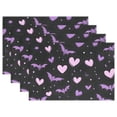 thumbnail image 1 of Ryvnso Placemats Set of 4 Hearts Bats Dining Mats Heat-Resistant Non-Slip Washable Table Mat, 1 of 8