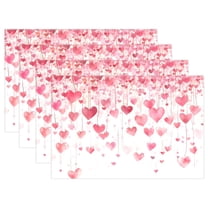 Ryvnso Placemats Set of 4 Hearts Dining Mats Heat-Resistant Non-Slip Washable Table Mat