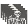 thumbnail image 1 of Ryvnso Placemats Set of 4 Human Skeleton Skull Dining Mats Heat-Resistant Non-Slip Washable Table Mat, 1 of 8