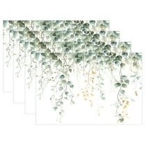Ryvnso Placemats Set of 4 Leaves Dining Mats Heat-Resistant Non-Slip Washable Table Mat