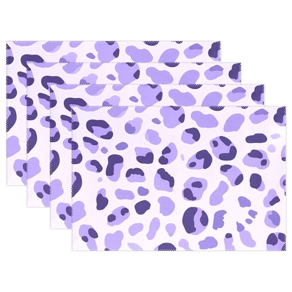 Ryvnso Placemats Set of 4 Leopard Purple-a1 Dining Mats Heat-Resistant Non-Slip Washable Table Mat