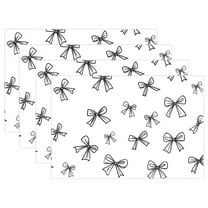 Ryvnso Placemats Set of 4 Line Bows Dining Mats Heat-Resistant Non-Slip Washable Table Mat