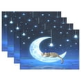 thumbnail image 1 of Ryvnso Placemats Set of 4 Magic Cat Night Dining Mats Heat-Resistant Non-Slip Washable Table Mat, 1 of 8