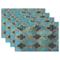 Ryvnso Placemats Set of 4 Moroccan Print Dining Mats Heat-Resistant Non-Slip Washable Table Mat