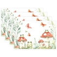 thumbnail image 1 of Ryvnso Placemats Set of 4 Mushroom Frog Butterfly Dining Mats Heat-Resistant Non-Slip Washable Table Mat, 1 of 8