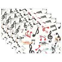 Ryvnso Placemats Set of 4 Musical Note Dining Mats Heat-Resistant Non-Slip Washable Table Mat
