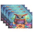 thumbnail image 1 of Ryvnso Placemats Set of 4 Owl Mandala Flower Dining Mats Heat-Resistant Non-Slip Washable Table Mat, 1 of 8