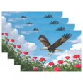 thumbnail image 1 of Ryvnso Placemats Set of 4 Owl Roses Flower Dining Mats Heat-Resistant Non-Slip Washable Table Mat, 1 of 8