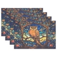 thumbnail image 1 of Ryvnso Placemats Set of 4 Owl on Branch Dining Mats Heat-Resistant Non-Slip Washable Table Mat, 1 of 8
