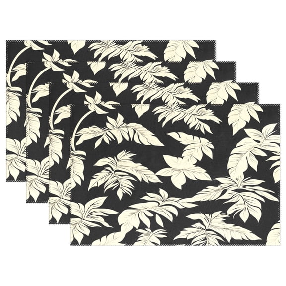 Ryvnso Placemats Set of 4 Palm Leaf-c2 Dining Mats Heat-Resistant Non-Slip Washable Table Mat