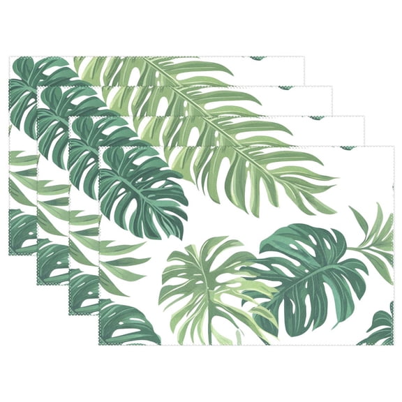 Ryvnso Placemats Set of 4 Palm Leaf-d3 Dining Mats Heat-Resistant Non-Slip Washable Table Mat