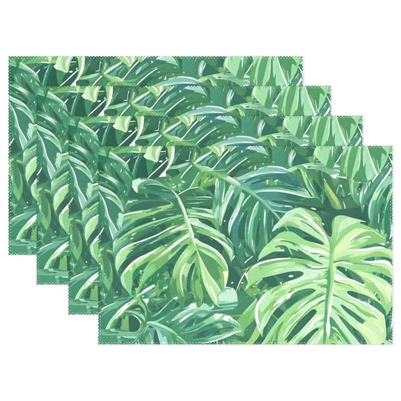 Ryvnso Placemats Set of 4 Palm Leaf-d6 Dining Mats Heat-Resistant Non-Slip Washable Table Mat