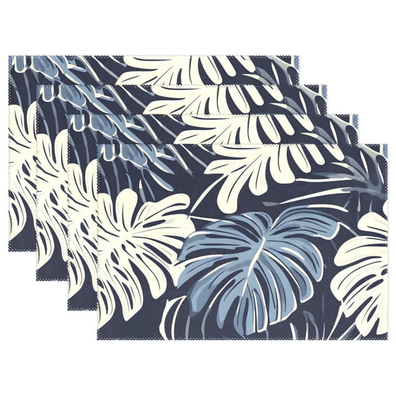 Ryvnso Placemats Set of 4 Palm Leaf-d7 Dining Mats Heat-Resistant Non-Slip Washable Table Mat
