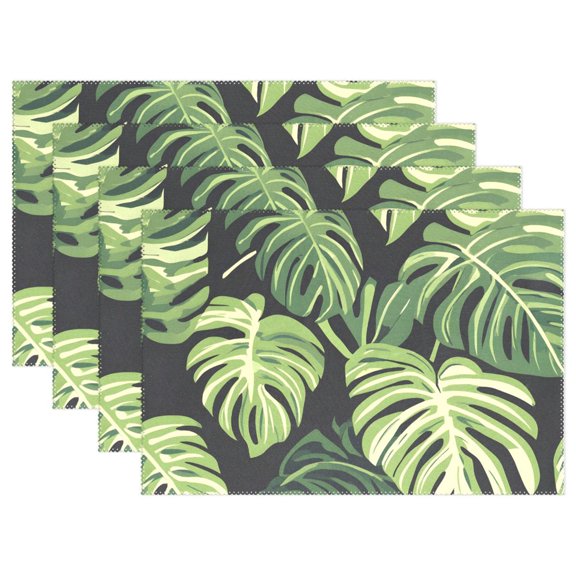 Ryvnso Placemats Set of 4 Palm Leaf-d8 Dining Mats Heat-Resistant Non-Slip Washable Table Mat
