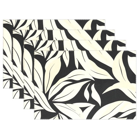 Ryvnso Placemats Set of 4 Palm Leaf-e1 Dining Mats Heat-Resistant Non-Slip Washable Table Mat