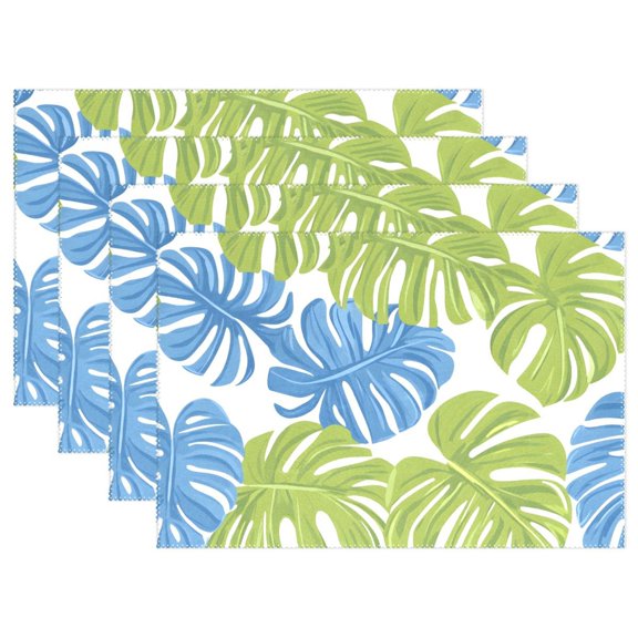 Ryvnso Placemats Set of 4 Palm Leaf-e6 Dining Mats Heat-Resistant Non-Slip Washable Table Mat