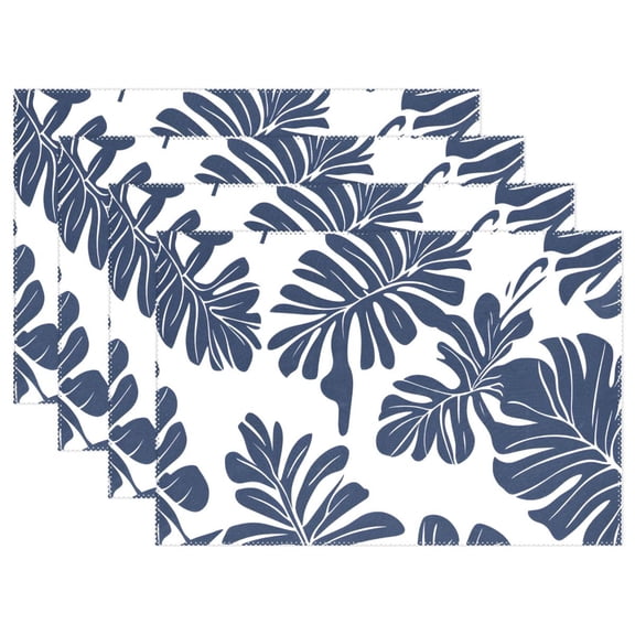 Ryvnso Placemats Set of 4 Palm Leaf-e7 Dining Mats Heat-Resistant Non-Slip Washable Table Mat