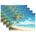 thumbnail image 1 of Ryvnso Placemats Set of 4 Palm Tree Retro Summer Beach Dining Mats Heat-Resistant Non-Slip Washable Table Mat, 1 of 8
